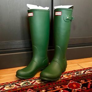 Hunter original tall rain boots green women size 7